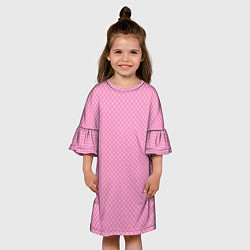 Платье клеш для девочки Розовый паттерн сеточка, цвет: 3D-принт — фото 2