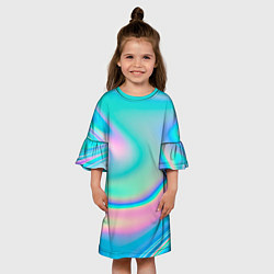 Платье клеш для девочки Неоновый бензин, цвет: 3D-принт — фото 2