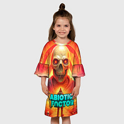 Платье клеш для девочки Abiotic Factor horror skull, цвет: 3D-принт — фото 2