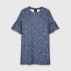 Детское платье Сине-белый паттерн узорчатый