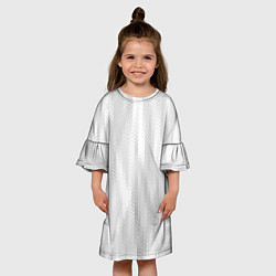 Платье клеш для девочки Светлый серый абстрактные полосы, цвет: 3D-принт — фото 2