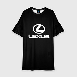 Платье клеш для девочки Lexus white logo, цвет: 3D-принт