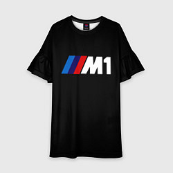 Платье клеш для девочки BMW m1 logo, цвет: 3D-принт