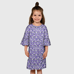 Платье клеш для девочки Нежный узор светлый фиолетовый, цвет: 3D-принт — фото 2