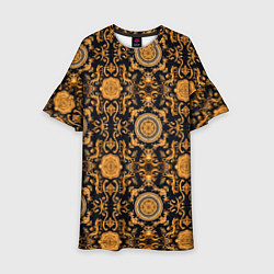 Платье клеш для девочки Золоте классические узоры паттерн из ткани, цвет: 3D-принт