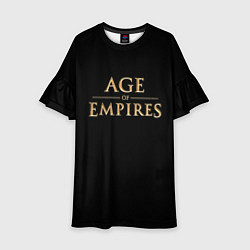 Платье клеш для девочки Age of Empires logo, цвет: 3D-принт