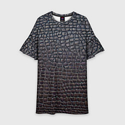 Платье клеш для девочки Крашеная кожа - текстура, цвет: 3D-принт
