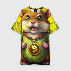 Платье клеш для девочки Крипто-хомяк, цвет: 3D-принт