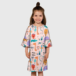 Платье клеш для девочки Spring in jungle, цвет: 3D-принт — фото 2