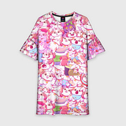 Платье клеш для девочки Стикеры вконтакте собака, цвет: 3D-принт