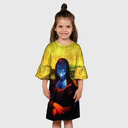 Платье клеш для девочки Космическая джаконда, цвет: 3D-принт — фото 2