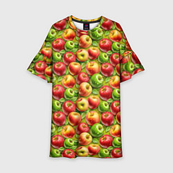 Платье клеш для девочки Ароматные сочные яблоки, цвет: 3D-принт