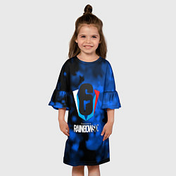 Платье клеш для девочки Rainbow six winter, цвет: 3D-принт — фото 2