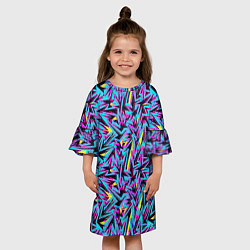 Платье клеш для девочки Абстрактный узор с геометрической концепцией, цвет: 3D-принт — фото 2