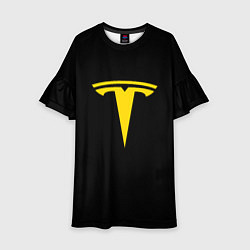 Платье клеш для девочки Tesla yellow, цвет: 3D-принт