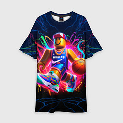 Платье клеш для девочки Roblox баскетболист, цвет: 3D-принт