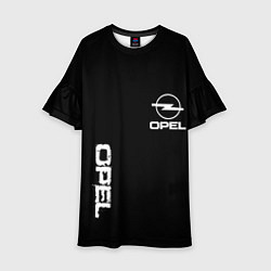 Платье клеш для девочки Opel white logo, цвет: 3D-принт
