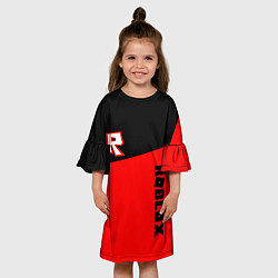 Платье клеш для девочки Roblox geometry red, цвет: 3D-принт — фото 2