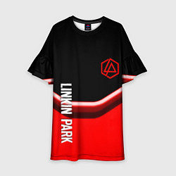 Платье клеш для девочки Linkin park geometry line steel, цвет: 3D-принт