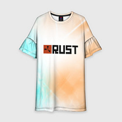 Платье клеш для девочки RUST gradient, цвет: 3D-принт