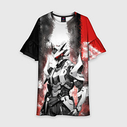 Платье клеш для девочки Боевой киборг в белой броне, цвет: 3D-принт