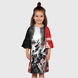 Платье клеш для девочки Боевой киборг в белой броне, цвет: 3D-принт — фото 2