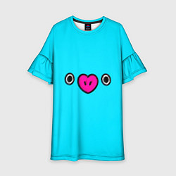 Платье клеш для девочки BT21-Mang, цвет: 3D-принт