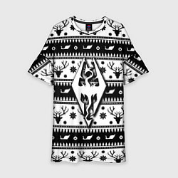 Платье клеш для девочки The Elder Scrolls winter deer pattern, цвет: 3D-принт