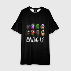 Платье клеш для девочки Among us game, цвет: 3D-принт