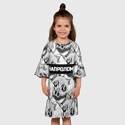 Платье клеш для девочки Иноске из аниме Клинок рассекающий демонов - мем н, цвет: 3D-принт — фото 2