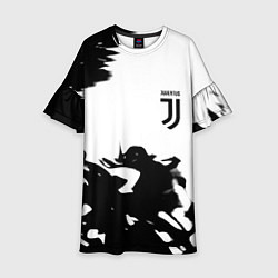 Платье клеш для девочки Juventus smoke black fire, цвет: 3D-принт