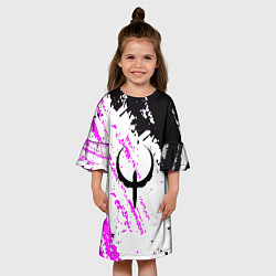 Платье клеш для девочки Quake краски неон, цвет: 3D-принт — фото 2