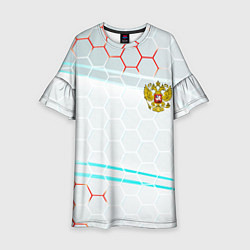 Платье клеш для девочки Герб РФ броня текстура, цвет: 3D-принт