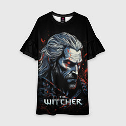 Платье клеш для девочки The Witcher blood, цвет: 3D-принт