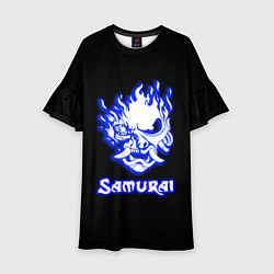 Платье клеш для девочки Samurai logo ghost, цвет: 3D-принт