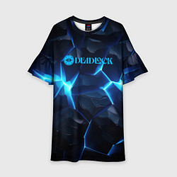 Платье клеш для девочки Deadlock logo синий лого, цвет: 3D-принт