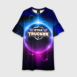 Платье клеш для девочки Star Trucker logo, цвет: 3D-принт