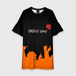 Платье клеш для девочки Green day rock, цвет: 3D-принт