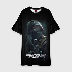 Платье клеш для девочки CS counter terrorist, цвет: 3D-принт