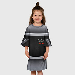 Платье клеш для девочки Audi metal texture, цвет: 3D-принт — фото 2
