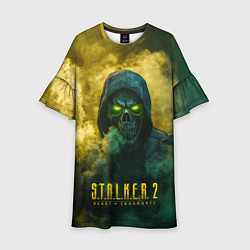 Платье клеш для девочки Stalker 2 череп, цвет: 3D-принт