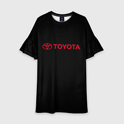 Платье клеш для девочки Toyota red logo auto, цвет: 3D-принт