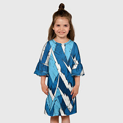 Платье клеш для девочки Геометрический камуфляж, цвет: 3D-принт — фото 2