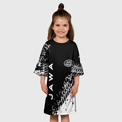 Платье клеш для девочки Jawa - следы от шин, цвет: 3D-принт — фото 2