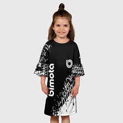 Платье клеш для девочки Bimoto - следы от шин, цвет: 3D-принт — фото 2