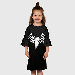 Платье клеш для девочки Venom - logo, цвет: 3D-принт — фото 2