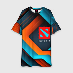 Платье клеш для девочки Dota 2 абстракция из линий, цвет: 3D-принт
