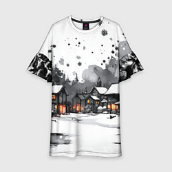 Детское платье Белый заснеженный город