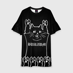 Платье клеш для девочки Burzum: cat rock, цвет: 3D-принт