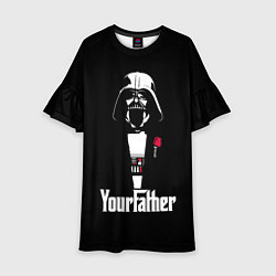 Платье клеш для девочки Дарт Вейдер крёстный отец, цвет: 3D-принт